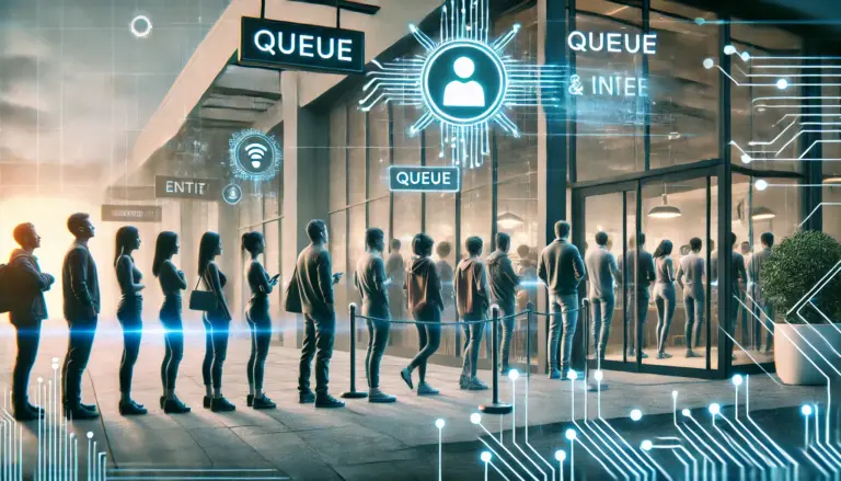 AI handling a long queue at the restaurant
