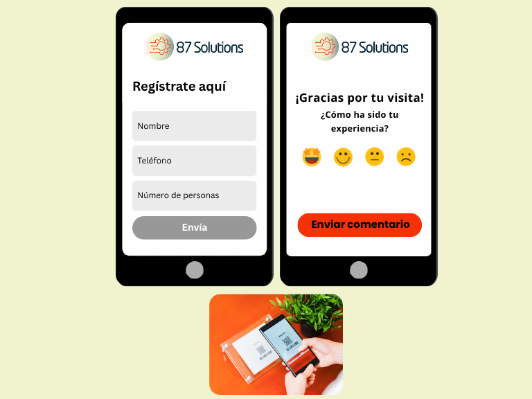 Solicitud de mesa con código QR