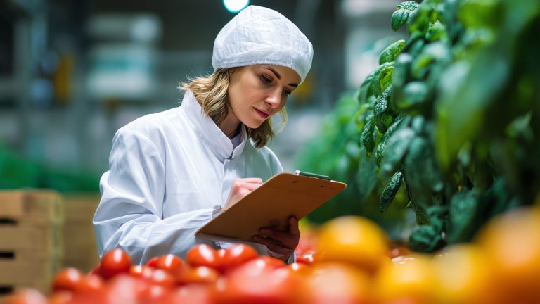 chica apuntando alimentos en una libreta